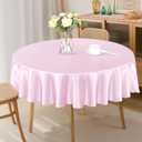 Homiest 6 Pack 60 Inch / 5ft Round Tablecloth Satin Table Cover, Blush Pink Table Cloth Overlay for Wedding Reception Graduation Banquet