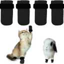 4 PCS Cat Mittens to Prevent Scratching,Mesh Breathable Cats Shoes,Adjustable Cat Anti Scratch Gloves,Suitable for Cats When Bathing and Nail Trimming(S,Black)