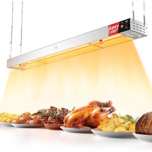 PYY 48 Inch Food Heat Lamp Strip - Commercial Food Heating Warmer, 1400W Hanging Stainless Steel Electric Strip Heater, Food Service Restaurant