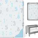 Pack and Play Mattress Pad - 38"x26"x3" Dual-Sided Memory Foam Pack N Play Mattresses - Portable Baby Crib Mattress with Breathable Removable Cover (Blue)