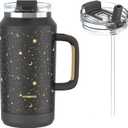 Hydraful 64 oz Tumbler with Handle and Straw - 100% Leak-Proof - Insulated Cup Reusable Stainless Steel Large Water Bottle Travel Mug for Gym, Hiking, and Camping - Gifts for Women Men Him Her (The Night Sky)