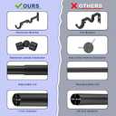 Black Double Corner Window Curtain Rods with Aluminum End Cap Finials and Brackets,1 Inch Diameter Dual Bay Window Curtain Rods, Adjustable 2 Sided 20-36" and 36-72" Center Double Rod
