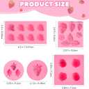 2 x 5Pcs Strawberry Baking Mold Silicone 3D Strawberry Chocolate Mold, Candy Jelly Flower Fondant Molds Ice Cream DIY Paper Cup Cake Biscuit Dessert Making