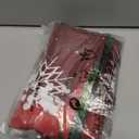 Christmas Curtain Valance for Windows Xmas Baubles Coniferous Rod Pocket Valance Window Treatments White Snowflake Pine Tree Twig Red Short Curtains for Kitchen Windows Bathroom Bedroom 60x18in