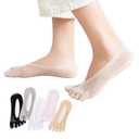 5 Pairs Sock Align Toe Socks for Bunion, Orthopedic Compression Toe Sock Women, No Show Low Cut Five Finger Socks (Toe Socks-A)