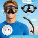 Greatever Dry Snorkel Set, Panoramic Wide View Anti-Fog Scuba Diving Mask, Professional Snorkeling Gear for Adults Kids