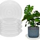 4 Pack 14 Inch Round Plant Saucers for Less 12 Inch Pot Indoors Outdoors Plant Trays for Pots Planter Saucer Plastic Drip Tray Planter Water Tray (Clear, 13.8"(4pcs))