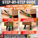 Furniture Jack Lifter Tool Heavy Furniture Lifter with Wheels and Tool for Moving Appliances, Load Capacity Up to 660 Lbs Glides Smoothly on Wood, Tile, Laminate, and Other Hard Floor Surfaces