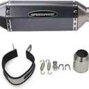 Exhaust Muffler Carbon Fiber 1.5-2"Inlet with Removable DB Killer for Street/Sport Motorcycles and Scooters with 38-51mm Diameter Exhaust Pipes