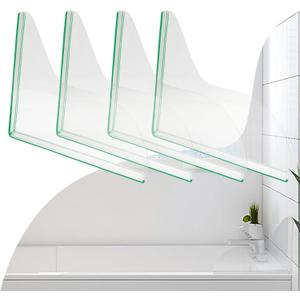 4 PCS Splash Guard for Bathtub 7.8" x 7.2" Self Adhesive Shower Splash Guard Acrylic Shower Corner Water Guard Clear Shower Guards to Keep Water in Shower