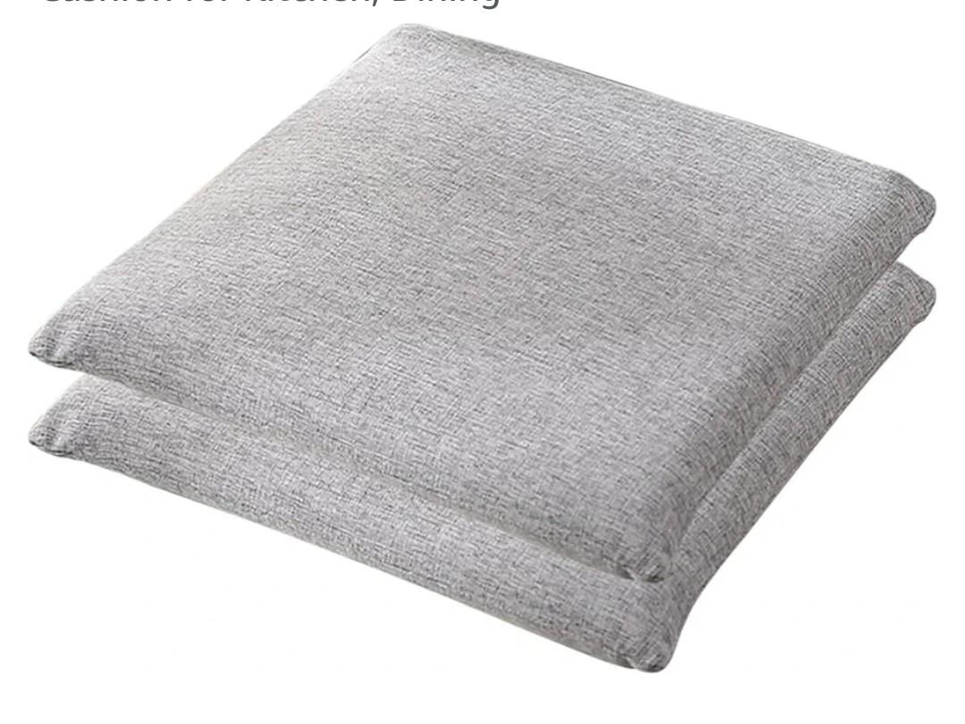 Cushion Chair 2 Pack Cushion with Machine Washable Cover, Square Memory Foam Seat Cushion for Kitchen, Dining