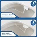 Elongated Bidet Toilet Seat Non-Electric, Slow-Close Lid, Adjustable Water Pressure, Self-Cleaning Dual Nozzles for Frontal & Rear Wash Hygienic Fresh Water Bidet Seat with Brass Inlet (Elongated)