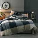 mixinni Queen Comforter Set Lightweight Modern Style Checkered Pattern Comforter for Boys Men, 1 Geometric Comforter and 2 Pillow Shams, All Season-Queen Size
