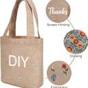 Aliceset 36 Pcs Mini Burlap Tote Bags with Handles Reusable Burlap Gift Bags with Tags Small Wedding Welcome Bridesmaids Jute Bag Bulk for Party Supplies DIY Craft (6.3 x 6.3 x 2.8 Inch,Light Brown)