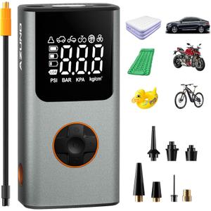 AZUNO 2-in-1 Electric Air Pump for Inflatables, 150 PSI Battery USB Rechargeable Fast Cordless Portable Air Mattress Pump, Suit for Air Mattress, Bed Pool Toys, Swimming Ring, Floats & Tires