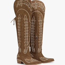 Thigh High Cowboy Boots With Lace Up Over The Knee Cowgirl Boot For Women Embroidered Western Boot With Side Zipper Comfortable Wide Calf Tall Boots Size 7