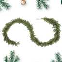 Spring Wreath,Artificial Norfolk Pine Garlands, 8.85 Ft Outdoor Decoration Green Artificial Greenery Garland Decorations Indoor Outdoor, Artificial Spring Decor