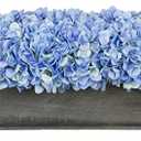 House of Silk Flowers Artificial Hydrangeas in Grey-Washed Wood Ledge (Blue)