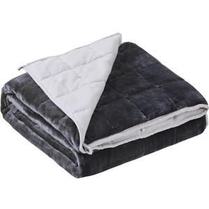 Satwip Grey Weighted Blanket 15 Pounds, Fuzzy Warm Flannel Throw Blanket with Soft Breathable Sanded, 48 x 72 inches, Grey