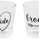 2 x Bride and Groom Shot Glass Set