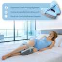 Memory Foam Knee Pillow for Side Sleepers, Blue with Adjustable Strap for Hip & Spine Alignment, Relieves Sciatica, Back & Joint Pain, Leg Cushion for Comfortable Sleep