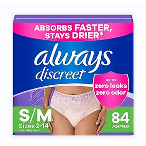 Always Discreet Incontinence Underwear for Women Maximum Absorbency, S/M, 42 Count