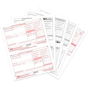 W2 Forms 2025, 6 Part Tax Forms, 25 Employee Kit of Laser Forms Designed for QuickBooks and Accounting Software
