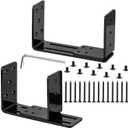 Adjustable Door Barricade Brackets, 2 x Door Security Brackets, Drop Open Bar Holder for Security Door, U Bracket Door Barricade Security Bar Bracket for Outswing Inswing Doors Gates 2x4 (Type U)