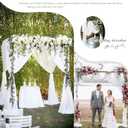 Wedding Arch Draping Fabric,4 Panels 28" x18ft White Wedding Arch Drapes for Ceremony Sheer Chiffon Fabric Drapes Arbor Drapery Decorations for Reception Party