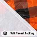 Smiry Round Picnic Tablecloth, Elastic Waterproof Fitted Vinyl Tablecloths for 36"-44" Tables, Flannel Backed Buffalo Plaid Table Cover for Dining, Camping, Outdoor, Black and Orange