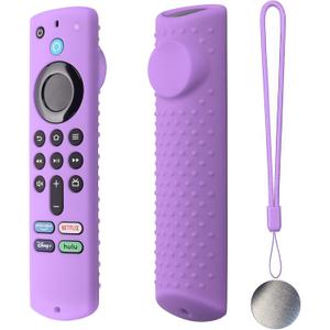 Remote Cover for TV Stick 3rd Gen 2021 /Stick 4k Max Silicone Case Anti-Slip Silicone Protective Case Silicone Sleeve with Magnetic tech (Lavender Purple)