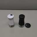 HOME EC Original Salt and Pepper Shakers Set with Adjustable Pour Holes - Black and White Salt Shaker and Pepper Shaker - Farmhouse Spice dispenser for salts, Ground peppercorn and spices (2pk)