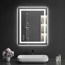 LED Bathroom Mirrors 24"x28" Bathroom Mirror with Lights for Wall, Backlit + Front Lit, 3 Colors, Anti-Fog, Dimmable Brightness for Vanity,Bathroom, Entryway, Living Room