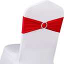 Pack of 50 Spandex Red Chair Sashes for Wedding Chair Bows Sashes Bands Buckles Fitting Birthday Party Anniversary Events Ceremony Bridal Baby Shower Decorations