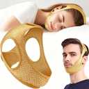 Anti Snoring Devices - Chin Strap for Sleeping - Simple and Effective Stop Anti Snoring Chin Strap - Adjustable Airflow Jaw Strap - Snoring Solution for Women and Men - Gold-BBQ