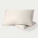 Bare Home 100% Organic Cotton Standard/Queen Pillowcase Set - Crisp Percale Weave - Pillowcases 2 Pack - Lightweight & Breathable (Standard Pillowcase Set of 2, French Beige)