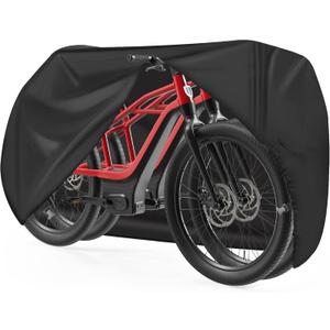 Zettum Bike Cover for 2 Bikes - 600D Bike Covers Outdoor Storage Waterproof & Heavy Duty, Bicycle Cover for 2 eBike, Mountain Bike, Road Bike, Hybrid Bike, Beach Cruiser Bike, Scooter and More (1) Basic - Stationary)