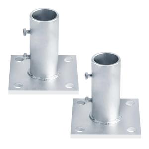 GBGS 2 Pcs 2"(Actual fits 1-7/8"OD) Chain Link Fence Post Floor Flange,Mailboxes Pole Hoder,Heavy Duty Round Sign Post Base