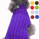 Dog Sweater, Warm Pet Sweater, Dog Sweaters for Small Dogs Medium Dogs Large Dogs, Cute Knitted Classic Cat Sweater Dog Clothes Coat for Girls Boys Dog Puppy Cat (Small, Purple)