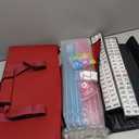 ZGME American Mahjong Set,166 White Tiles with Red Bag and Accessories,4 All-in-One Mahjong Racks with Pushers, Complete Western Mahjong Set