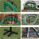 Winpull Garden Hose Holder Detachable Heavy Duty Metal Water Hose Hanger, Freestanding Hose Storage Stand Rack for Outside (Black)