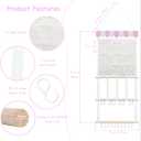 New Upgraded Bow Organizer for Girls, Headband Holder w/ 9 Mesh Pockets,Hair Bow Holder Clip Organizer, Wall Hair Accessories Organizer for Baby Girl Nursery Decor(32x15inch,Beige Pink)