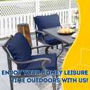 AAAAAcessories Outdoor Seat Cushions for Chairs, Fade-Resistant, Waterproof Patio Furniture Replacement Cushions, 21" x 19" x 3" + 21" x 19", Navy Blue