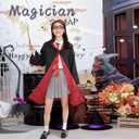 Wizard Costume for Teens & Adults - Wizard Robe with Accessories Set for Halloween Cosplay, Themed Parties