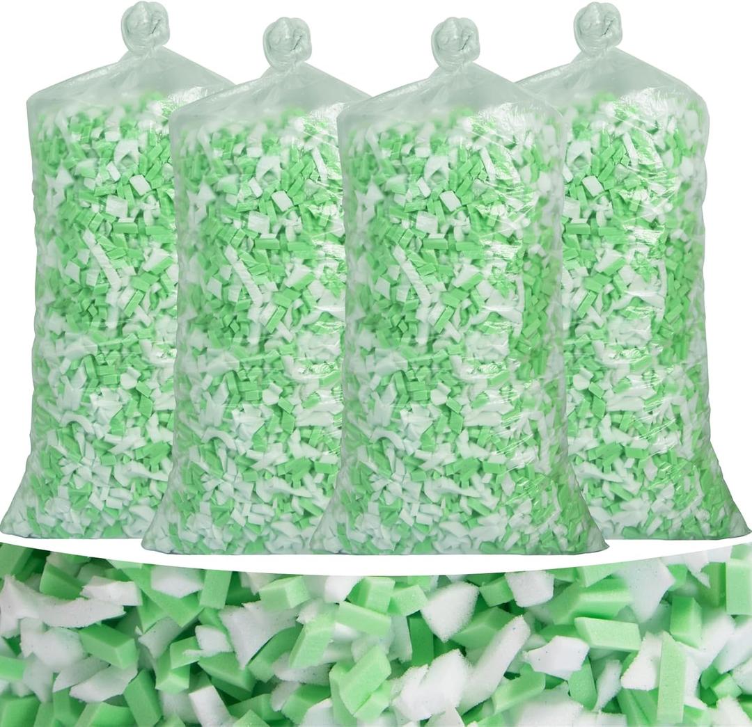 BBGDIPG 20 LBS Shredded Memory Foam Filling, Random Color Bean Bag Chair Filler, Comfortable and Soft Beanbag Filling Suitable for Various Pillows/Punching Bag/Couch Cushions/Pouf/Dog Bed (20, Pounds)