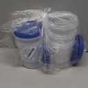 Heavy Duty Airtight Plastic Containers with Twist Top Lids, Stackable Freezer Containers for Lunch, Salad, Soup, Leftover, Ice Cream, BPA Free [6 Pack-32 oz]