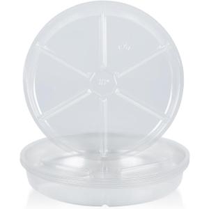 Idyllize 10 Pieces of 6 Inch Clear Plastic Plant Saucer Drip Trays for pots (6")