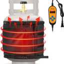 1 Pack Propane Tank Heater Blanket Gas LP Cylinder Tank Heater with Thermostat Controller Adjustment 41-122 F and Timer Function, Propane Buckets Warmer Blanket Fit for 5-40LB Tanks (Black)