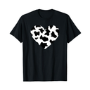 Awesome Cow Print Black & White Print Heart T-Shirt M Size