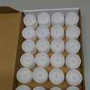 Homemory 24Pcs Flickering Flameless Candle Battery Operated, 200+Hours Fake Electric LED Tea Lights for Votive, Centerpiece Table Decorations, Wedding, Aniversary, Halloween, Christmas (Warm White Glow  White Body)